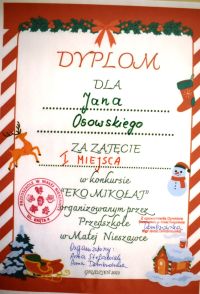 Sukces w Konkursie Eko- Mikołaj